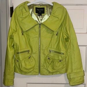 Women's Lime Leather Jacket